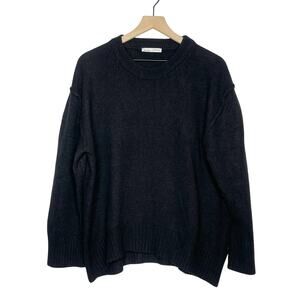 Pull&Bear Sweater Women's Medium Black Soft Knit Long Sleeve Pullover Minimalist